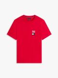 Rosu Tricou Cu Guler Rotund Si Logo Brodat  Barbati