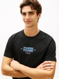 Negru T-Shirt Heritage Din Jerseu Cu Guler Rotund Si Logo  Barbati