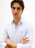 Blue TH Flex Regular Fit Stripe Poplin Shirt  Men