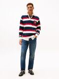 Multi Bluza De Rugby Relaxat Cu Logo Appliqué Si Dungi  Barbati