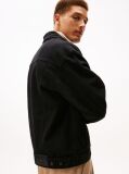 Black Relaxed Washed Denim Trucker Jacket  Men