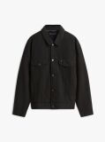 Black Relaxed Washed Denim Trucker Jacket  Men