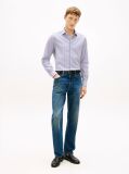Blue Camasa Smart Casual Cu Dungi Si Croiala Slim Flex  Barbati