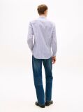 Blue Camasa Smart Casual Cu Dungi Si Croiala Slim Flex  Barbati