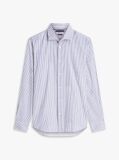 Blue Camasa Smart Casual Cu Dungi Si Croiala Slim Flex  Barbati