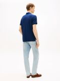 Blue Regular Fit Interlock Knit Zip Polo Shirt  Men