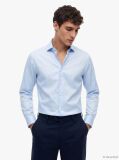Blue Camasa Smart Casual TH Flex Cu Croiala Slim  Barbati