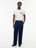 Blue Pantaloni Chinos Twill Cu Croiala Loose Si Detalii  Barbati