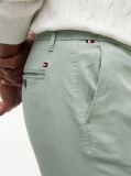 Green Denton Honeycomb Texture Straight Leg Chinos  Men