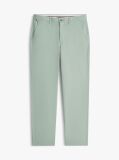 Green Denton Honeycomb Texture Straight Leg Chinos  Men