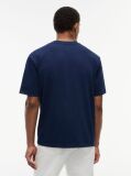 Blue T-Shirt Cu Texturi Mixte  Barbati