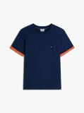 Blue T-Shirt Cu Texturi Mixte  Barbati