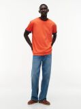Portocaliu T-Shirt Cu Texturi Mixte  Barbati