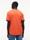 Portocaliu T-Shirt Cu Texturi Mixte  Barbati