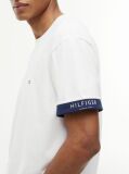 Alb T-Shirt Cu Texturi Mixte  Barbati