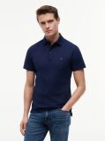 Blue Tricou Polo Din Mesh Jersey Cu Croiala Regular  Barbati