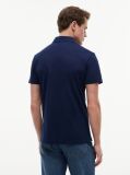 Blue Tricou Polo Din Mesh Jersey Cu Croiala Regular  Barbati