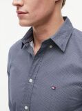 Blue Camasa Flex Small Pring Din Poplin  Barbati