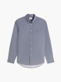 Blue Camasa Flex Small Pring Din Poplin  Barbati