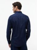 Blue Camasa Flex Din Poplin Cu Croiala Regular Si Model Printat  Barbati