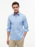 Blue Camasa Flex in Carouri Din Poplin  Barbati