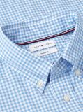 Blue Camasa Flex in Carouri Din Poplin  Barbati