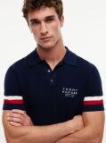 Blue Tricou Polo Signature Cu Croiala Normala  Barbati
