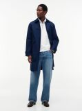 Blue New York Label Relaxed Car Coat  Men