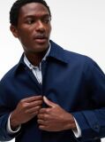 Blue New York Label Relaxed Car Coat  Men
