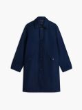 Blue New York Label Relaxed Car Coat  Men
