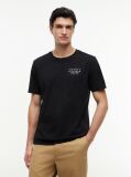 Black Wavy Flag Back Graphic Jersey T-Shirt  Men