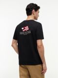 Black Wavy Flag Back Graphic Jersey T-Shirt  Men