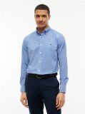 Blue Camasa Gingham Flex Cu Croiala Regular  Barbati