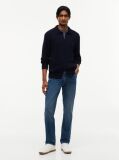 Blue Cardigan Tricotat Cu Guler  Barbati
