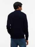 Blue Cardigan Tricotat Cu Guler  Barbati