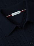 Blue Cardigan Tricotat Cu Guler  Barbati
