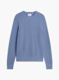 Blue Pulover Din Casmir Cu Guler Crew  Barbati