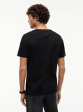 Negru T-Shirt Din Jerseu Cu Logo Si Guler Rotund  Barbati