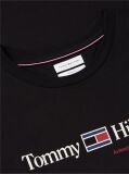 Negru T-Shirt Din Jerseu Cu Logo Si Guler Rotund  Barbati
