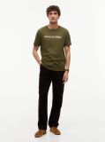 Verde T-Shirt Din Jerseu Cu Logo Si Guler Rotund  Barbati