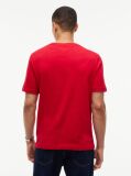 Rosu T-Shirt Din Jerseu Cu Logo Si Guler Rotund  Barbati