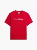 Rosu T-Shirt Din Jerseu Cu Logo Si Guler Rotund  Barbati