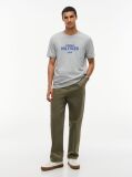 Grey Contrast Logo Crew Neck Jersey T-Shirt  Men