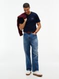 Blue T-Shirt Cu Logo Brodat Si Guler Rotund  Barbati