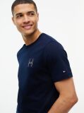 Blue T-Shirt Cu Logo Brodat Si Guler Rotund  Barbati