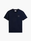 Blue T-Shirt Cu Logo Brodat Si Guler Rotund  Barbati