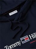 Blue Hanorac Cu Fleece Logo Si Cordon  Barbati