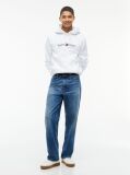 Alb Hanorac Cu Fleece Logo Si Cordon  Barbati