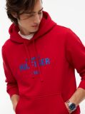 Rosu Hanorac Cu Fleece Si Logo Brodat  Barbati