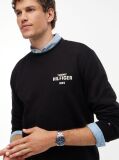 Negru Bluza De Trening Din Terry Cu Guler Rotund Si Logo 1985  Barbati